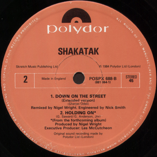 лейбл Пластинки Shakatak Down on the street