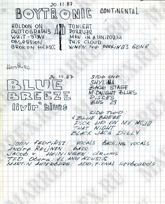 Пластинка Blue Breeze : Livin` Blues из тетради.